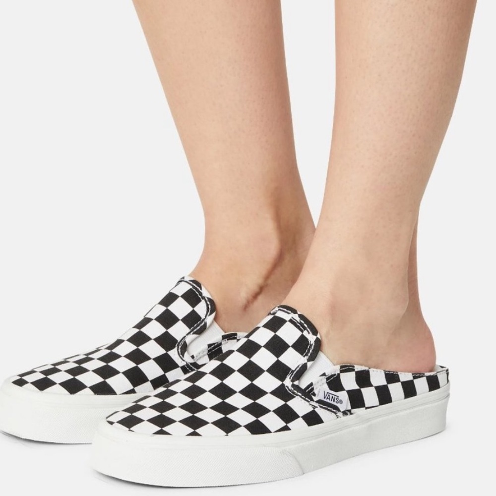 ISO VANS Checkered mule slip ons